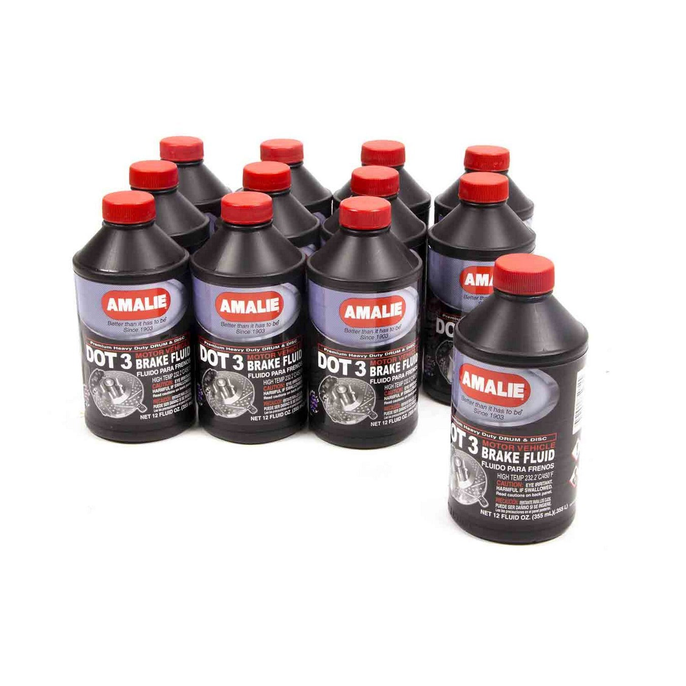 Amalie DOT 3 Brake Fluid - 12 oz. Bottle (Case of 12)
