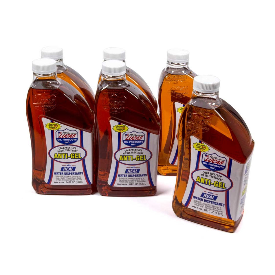 Lucas Oil Products Cold Weather Fuel Additive Anti-Gel 1/2 gal Diesel - Set of 6
