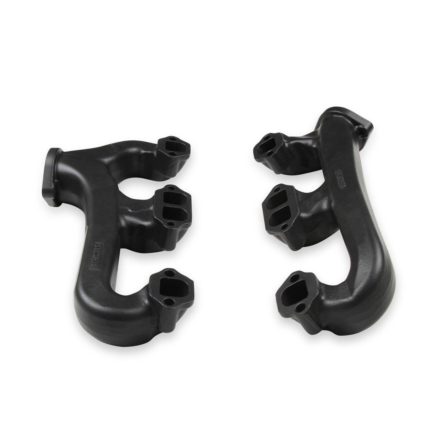 Hooker Exhaust Manifold - 2-1/2 in Outlet - Raised D Port - Black Ceramic - Small Block Chevy (Pair)
