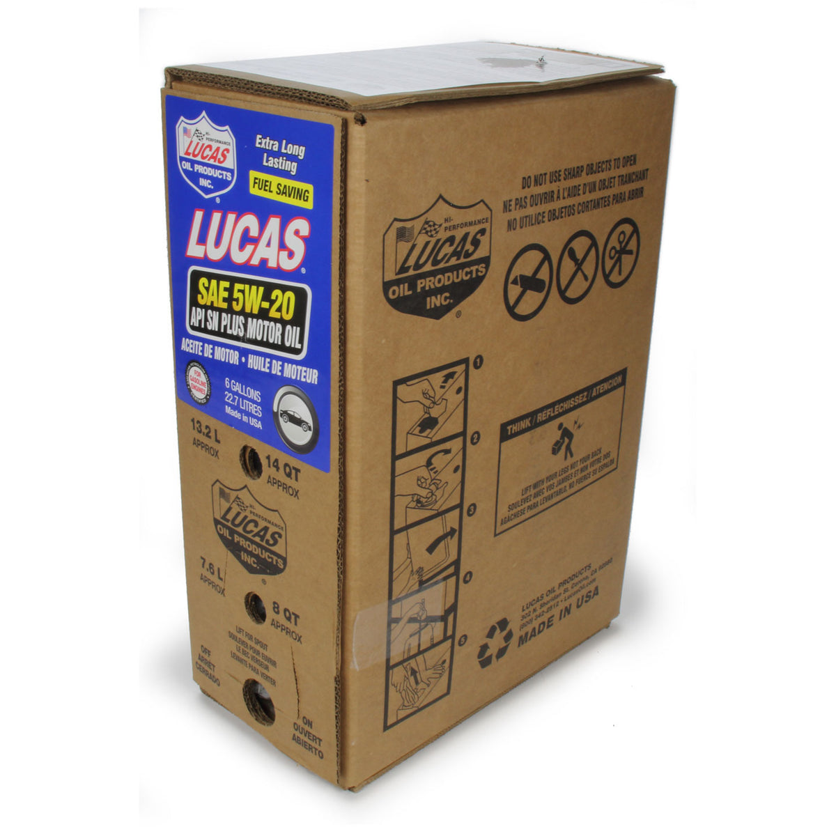 Lucas Fuel Saving Motor Oil - 5W20 - Bag In Box - Conventional - 6 Gallon