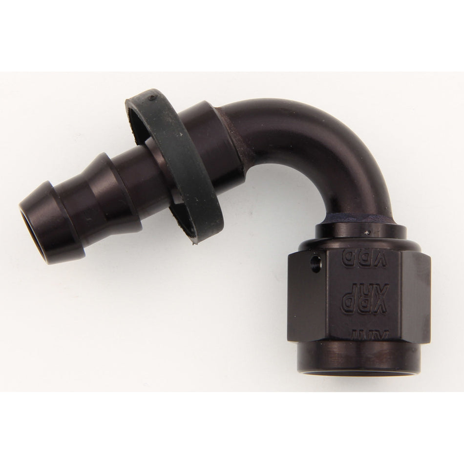 XRP Hose End Fitting Push-On 120 Degree 6 AN Hose Barb to 6 AN Female - Aluminum