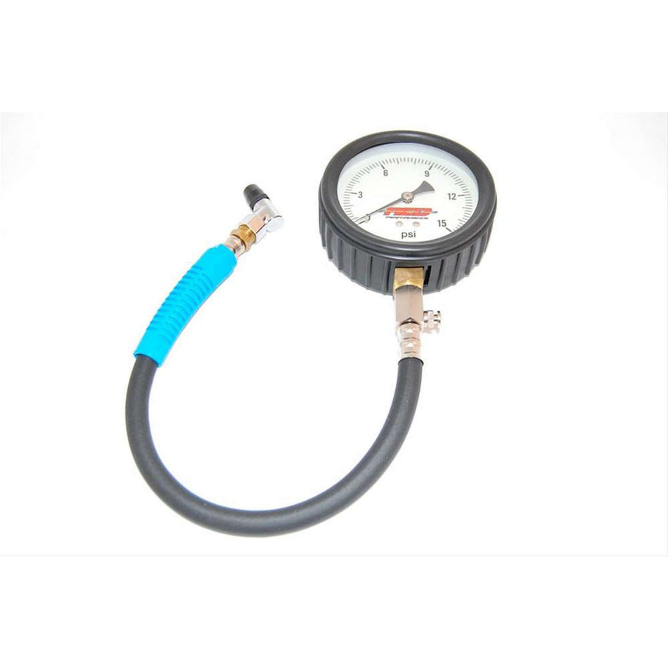 AED Performance Pro Series Tire Pressure Gauge 0-15 psi Analog 4" Diameter - White Face