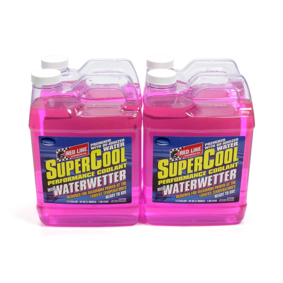 Red Line Synthetic Oil Supercool With WaterWetter Antifreeze/Coolant Additive 1/2 Gal - Set of 4