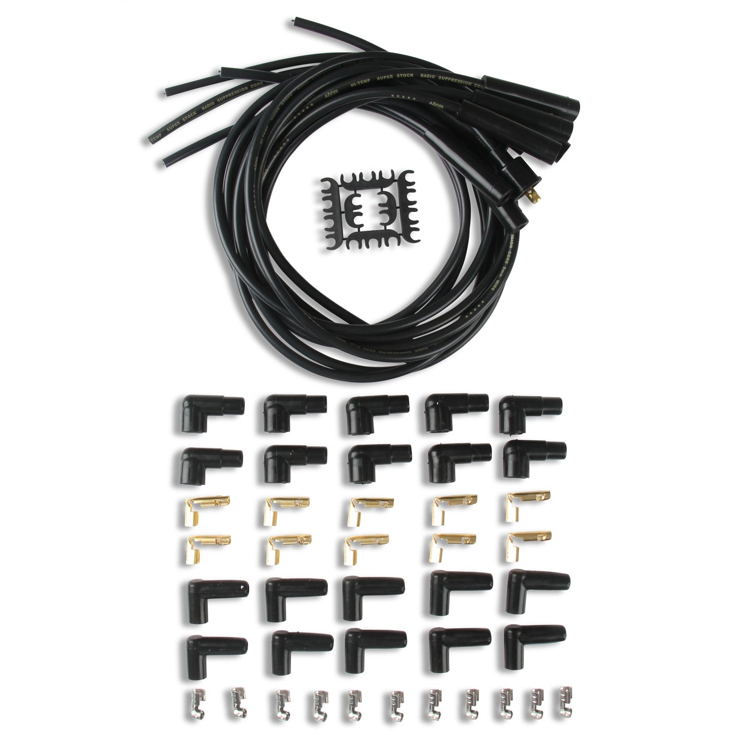 ACCEL Super Stock Spiral Core 8 mm Spark Plug Wire Set - Black
