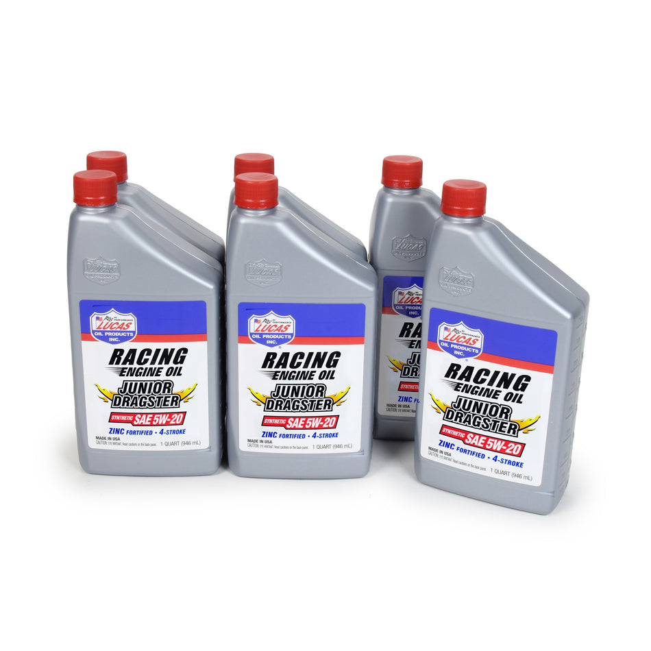 Lucas Lucas Junior Dragster Racing Oil - 5W20 - Synthetic - 1 qt Bottle - (Set of 6)