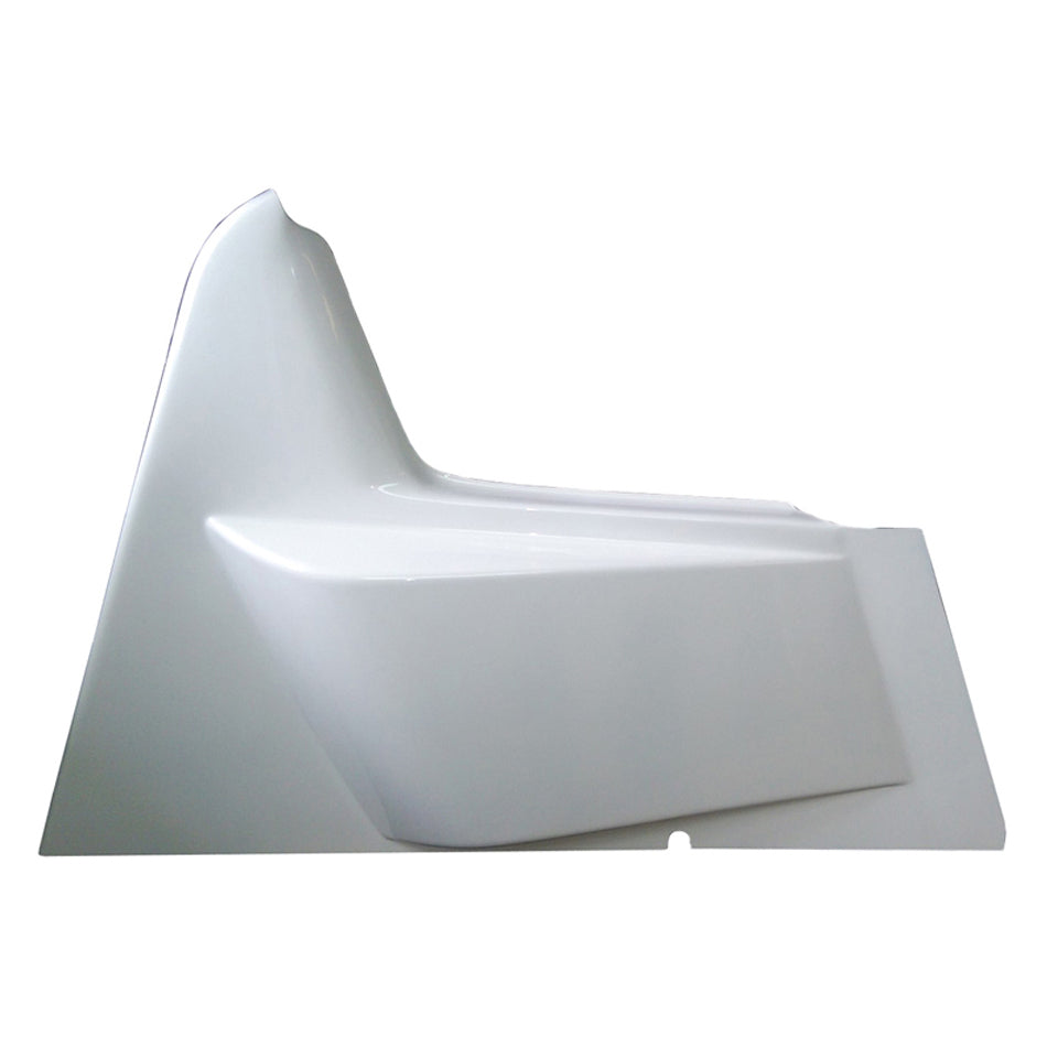 Triple X Arm Guard - Wedge Style - 2" Taller - 4" Kickout - Fiberglass - White - Triple X Sprint Car