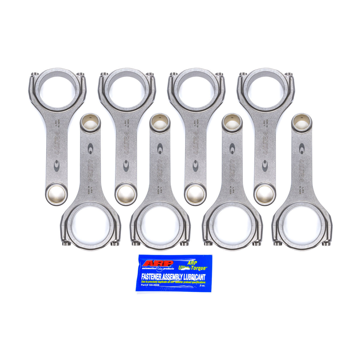 Callies Ultra H-Beam Connecting Rod - 6.125 in Long - Bushed - 7/16 in Cap Screws - Forged - GM LS-Series - Set of 8