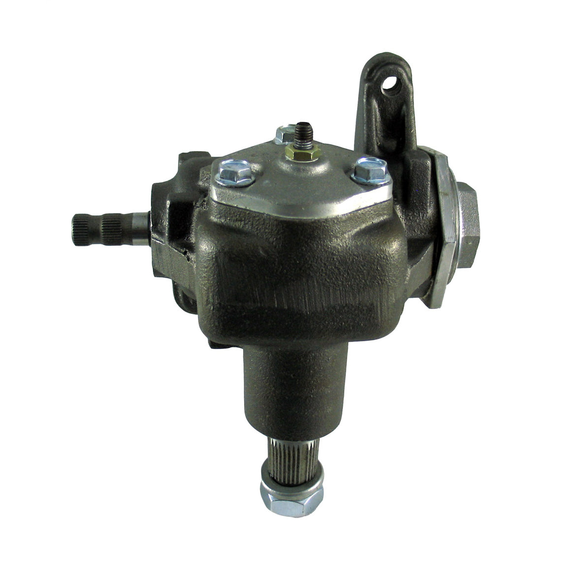 Borgeson Manual Steering Box Saginaw Vega 140 22 to 1 Ratio Iron - Black Paint