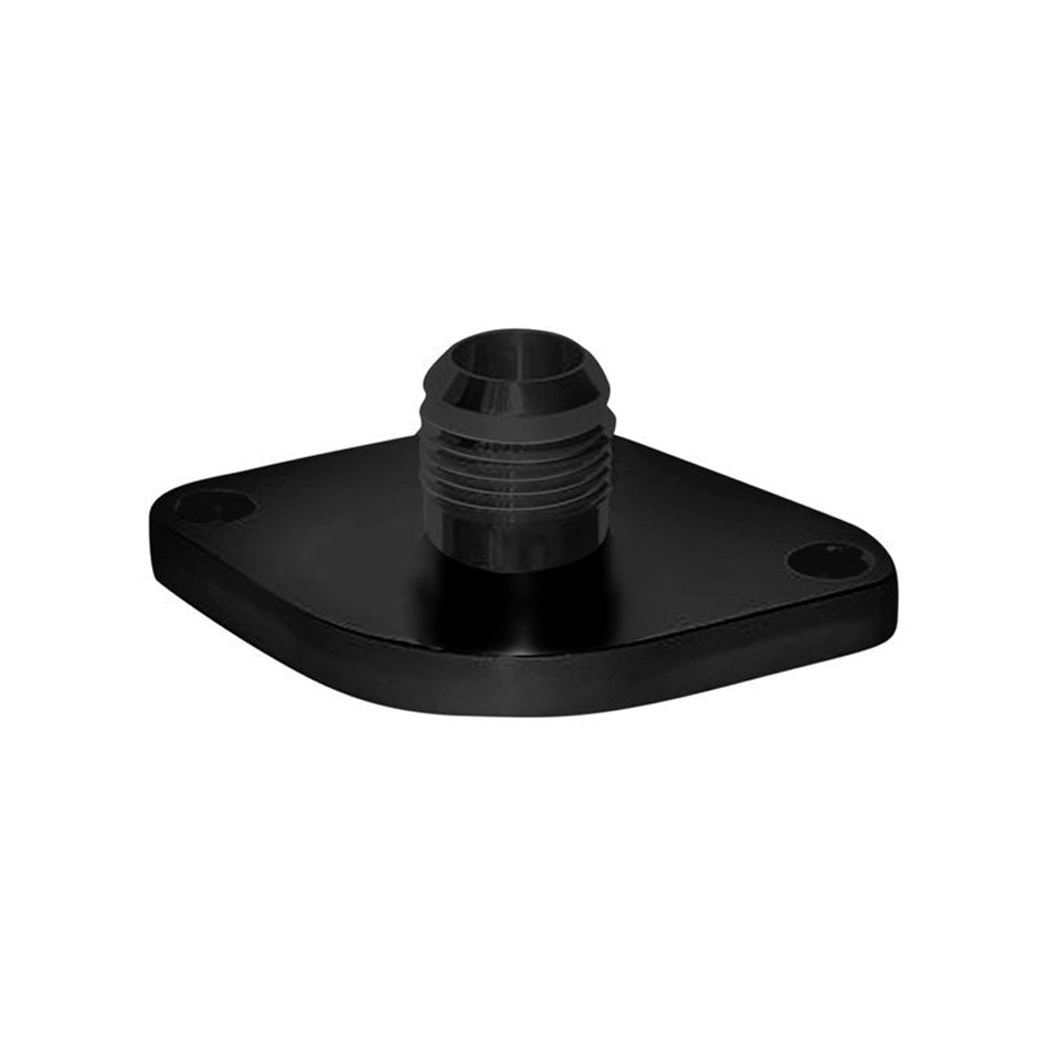 Meziere Water Neck - Straight - 12 AN Male - O-Ring - Aluminum - Black Anodize - Chevy V8