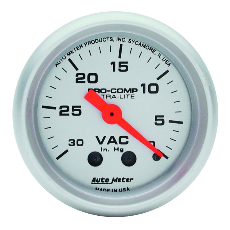 Auto Meter Ultra-Lite Mechanical Vacuum Gauge - 2-1/16"