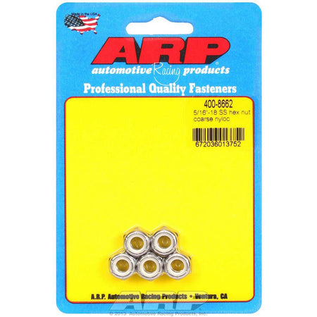 ARP Stainless Steel Hex Nyloc Nuts 5/16-18 (5)