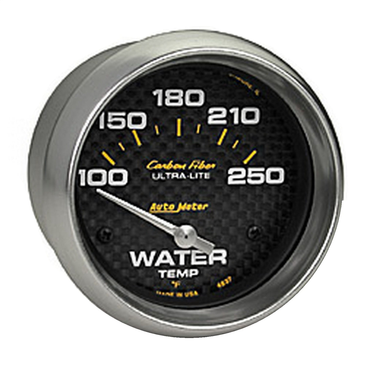 Auto Meter Carbon Fiber Electric Water Temperature Gauge - 2-5/8" - 100-250 F