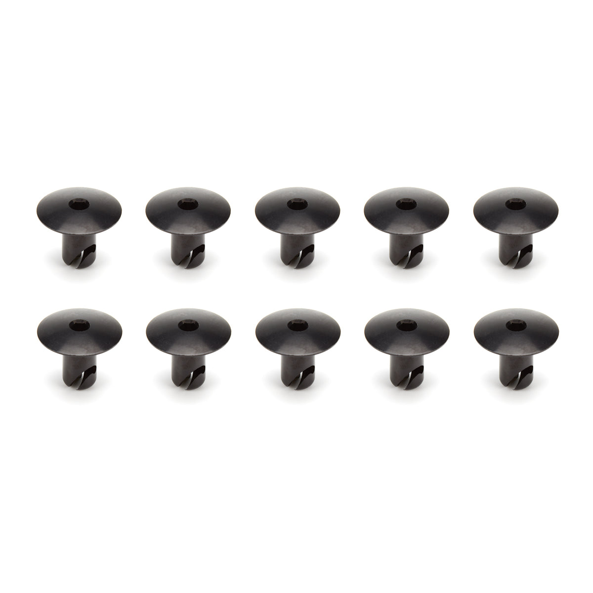 Ti22 Oversized Oval Head Aluminum Quick Turn Fastener - Torx - 7/16 x 0.500 in Body - Black (Set of 10)