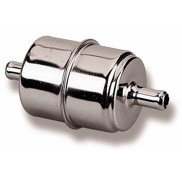 Holley Chrome In-Line Fuel Filter - 3/8"