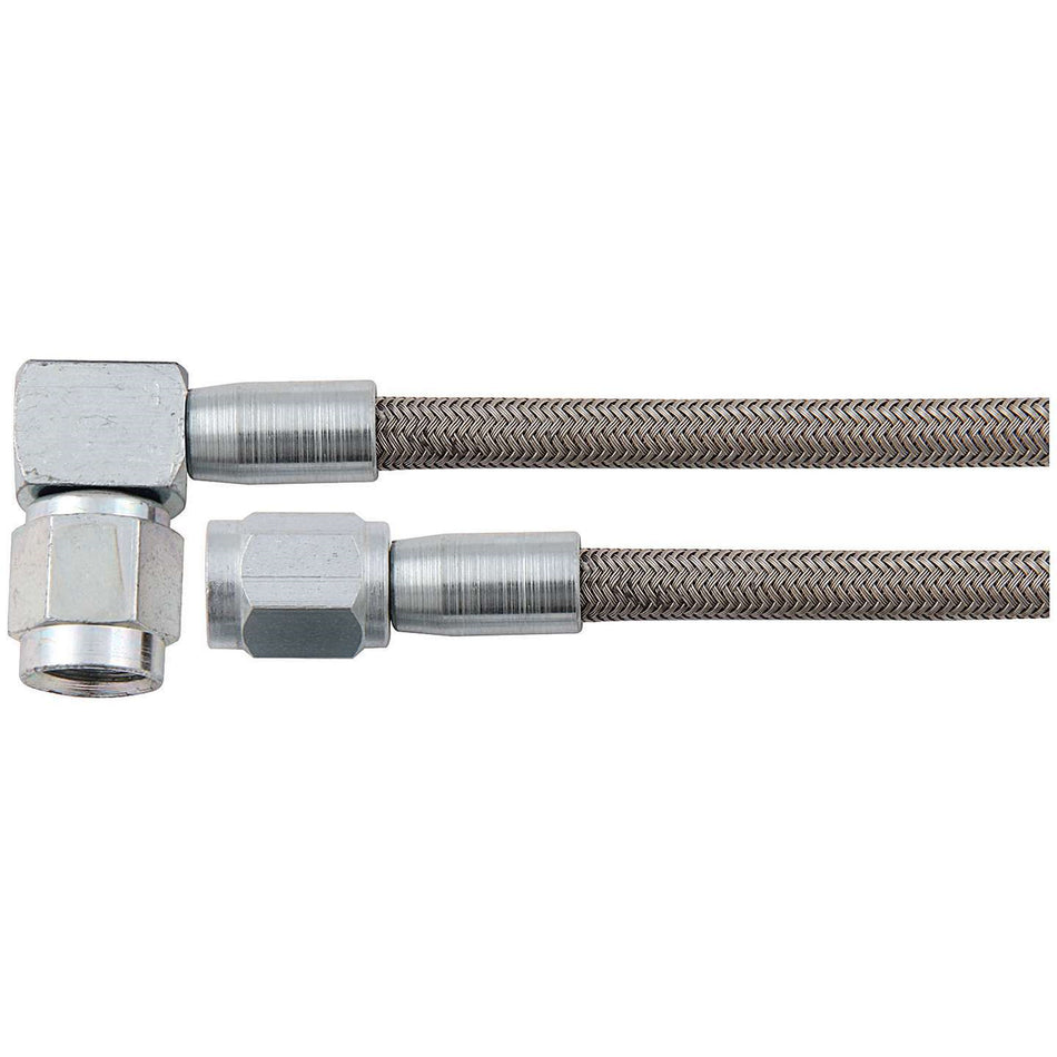 Allstar Performance 12" #4 Braided Stainless Steel Line w/ -4 Straight End / -4 90 End (5 Pack)