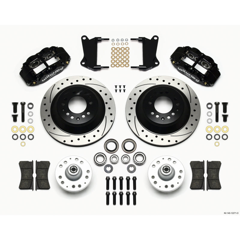 Wilwood Forged Narrow Superlite 6R Big Brake Front Brake Kit (Hub and 1PC Rotor) - Black Powder Coat Caliper