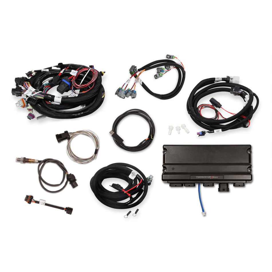 Holley EFI Terminator X Max Engine Control Module - Wiring Harness - Drive By Wire - Transmission Control - 24x Reluctor Wheel - GM LS-Series 550-919T