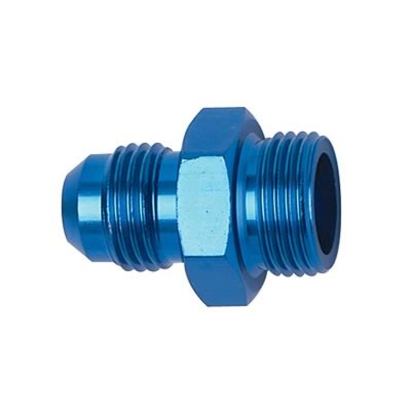 Fragola 8 AN Male to 10 AN Male O-Ring Straight Adapter - Blue Anodized