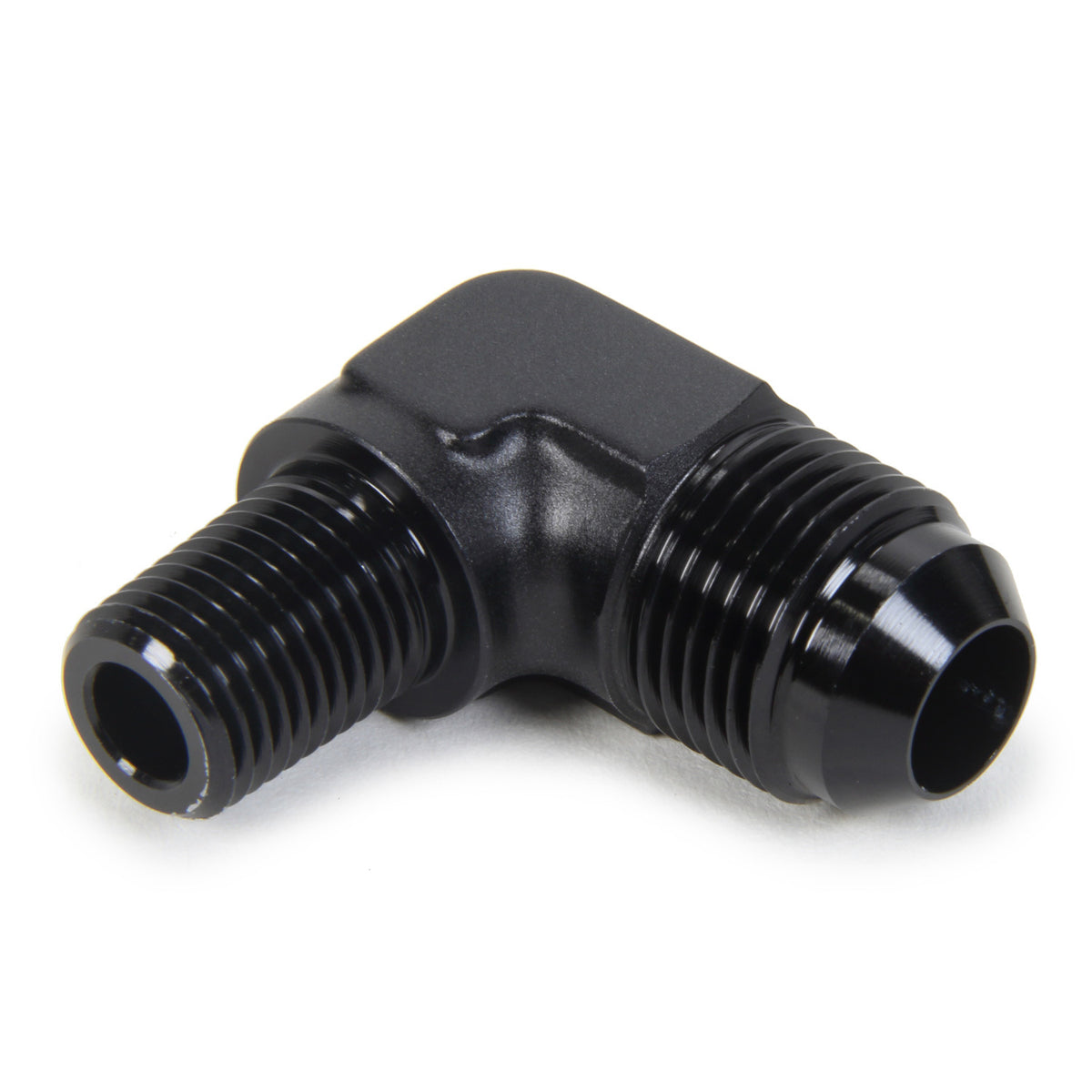 Triple X Race Co. Adapter Fitting 90 Degree 8 AN Male to 3/8" NPT Male Aluminum - Black Anodize