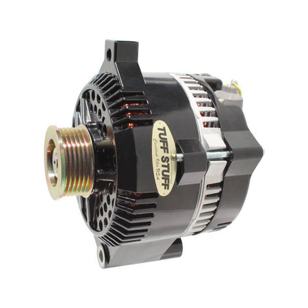 Tuff-Stuff Alternator - 150 amp - 12V - OEM/1-Wire - Internal Regulator - 6 Rib Serpentine Pulley - Black Powder Coat - Ford