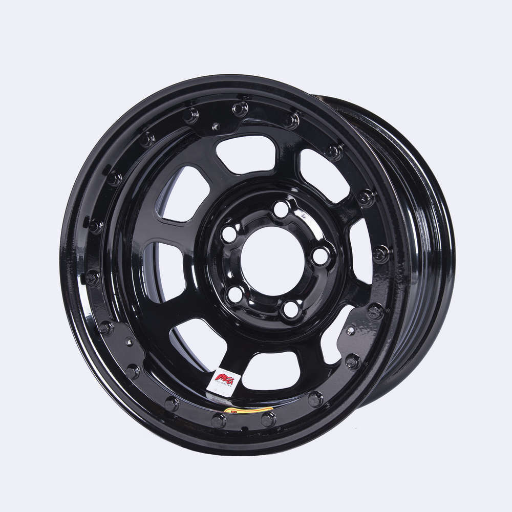 Bassett D-Hole Beadlock Wheel - 15" x 8" - Black Powder Coat - 3" Backspace - 5 x 4.75" Bolt Pattern