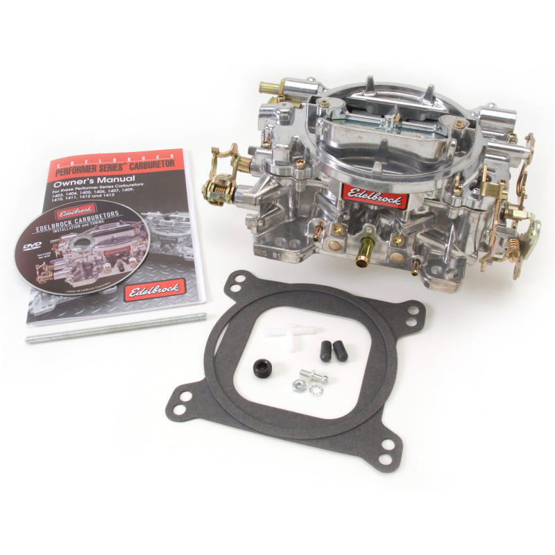Edelbrock Performer 600 CFM 4-Barrel Carburetor - Square Bore - Manual Choke - Mechanical Secondary - Single Inlet - Satin