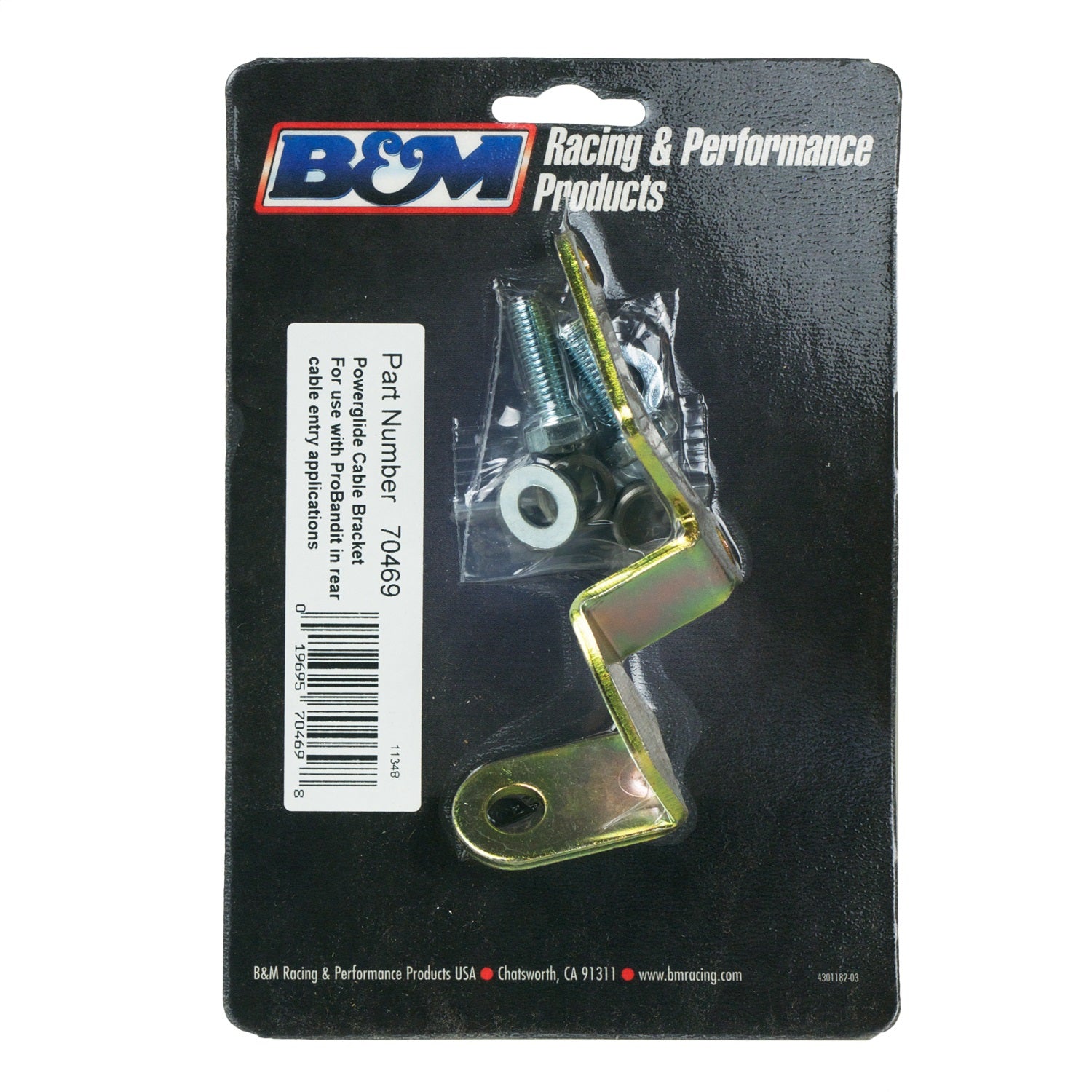 B&M Pan Mounted Shifter Cable Bracket - B&M Pro Bandit Style Shifters - Powerglide