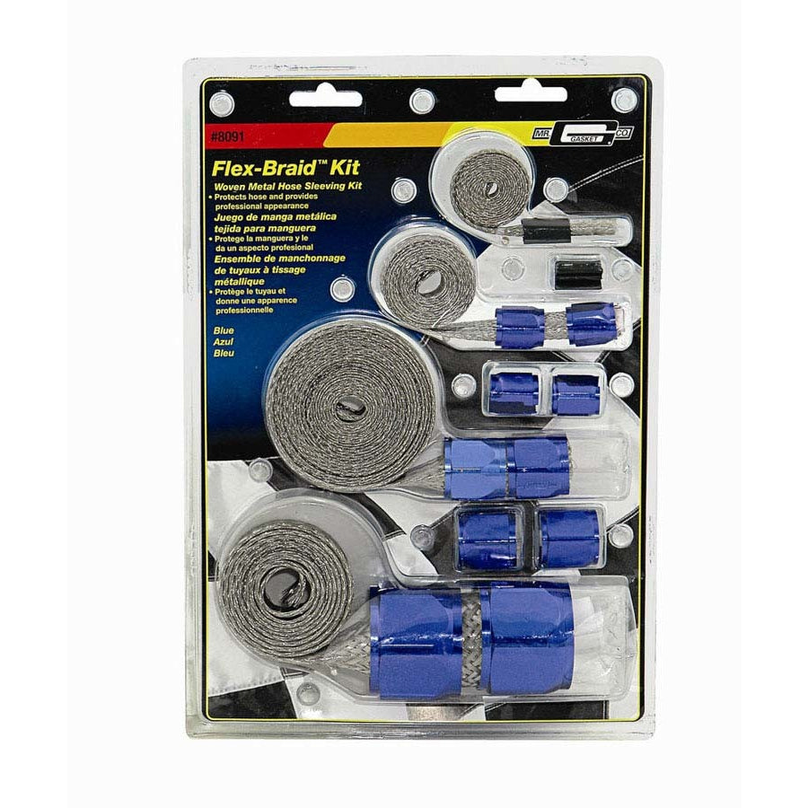 Mr. Gasket Flex-Braid Hose Sleeving Kit - Blue
