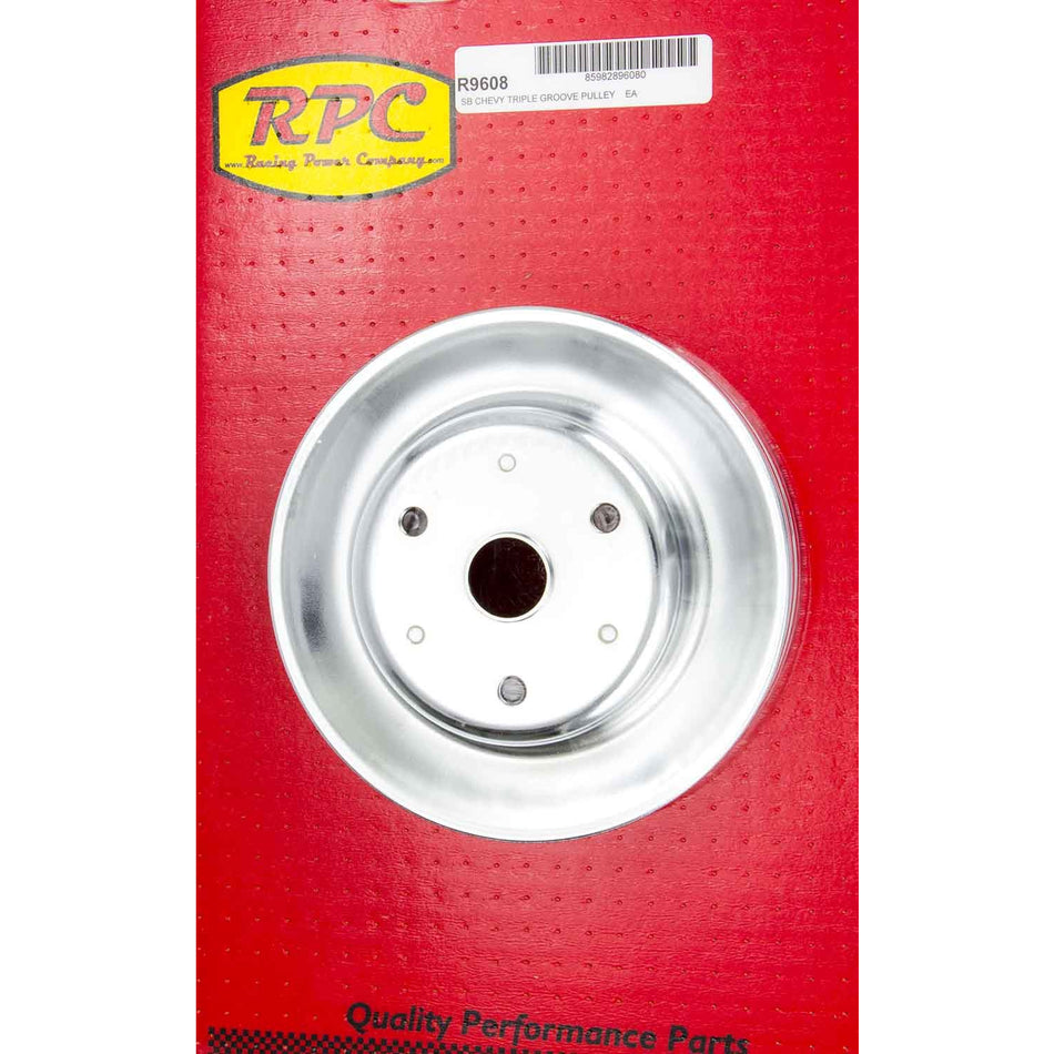 Racing Power Co-Packaged Chrome Steel Crankshaft Pulley 3Groove Long WP