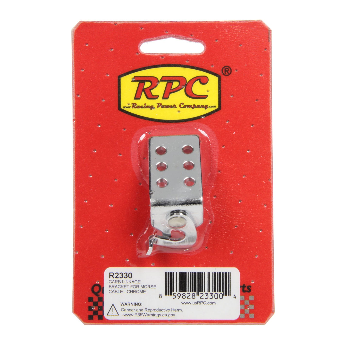 Racing Power Throttle Cable Bracket - Steel - Chrome - Morse Cable