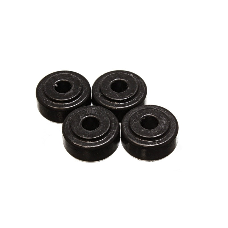 Energy Suspension Bayonet Shock End Bushing - 3/8 in ID - 1-1/4 in OD - 7/8 in Nipple - 5/8 in Thick - Black - Universal - Set of 4