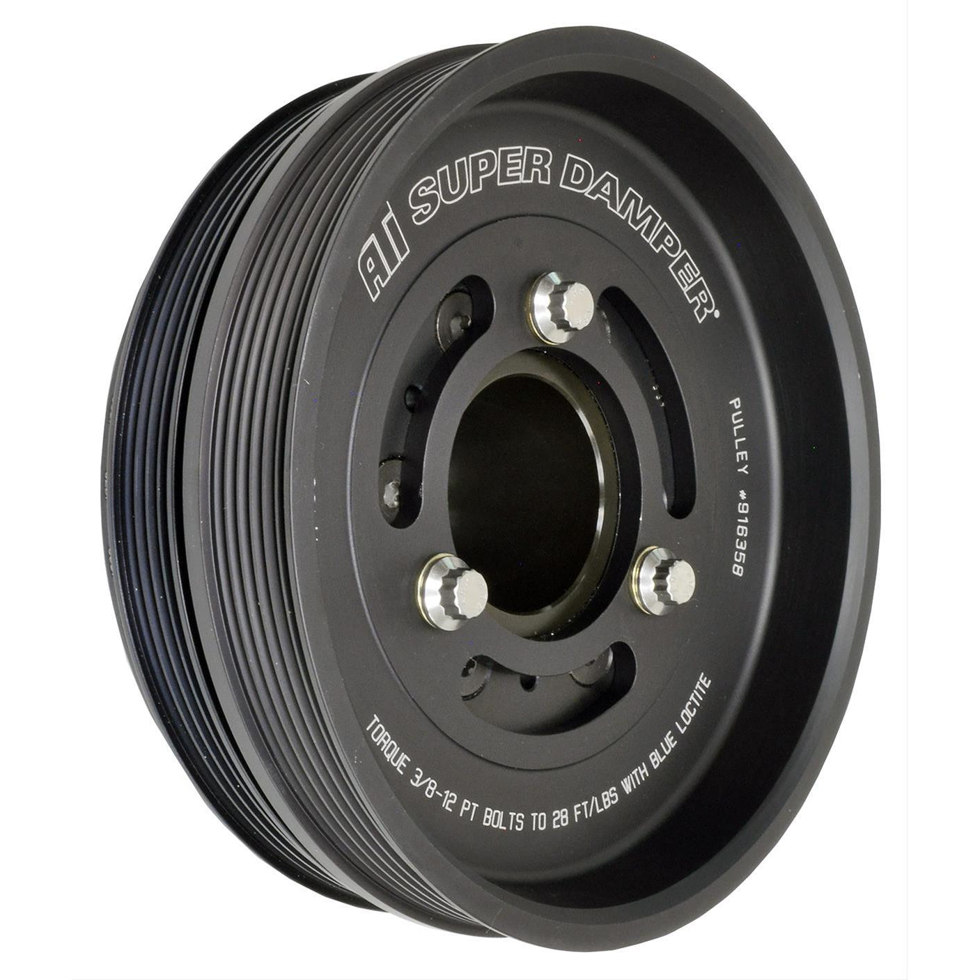 ATI Serpentine Super Damper - SFI 18.1 - Harmonic Balancer - 7.525 in OD - Black - Internal Balance - GM LS-Series