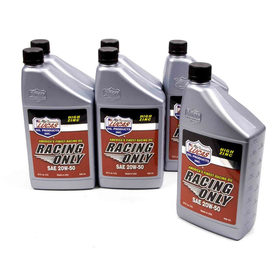 Lucas Oil Products Racing Motor Oil 20W50 Conventional 1 qt - Set of 6