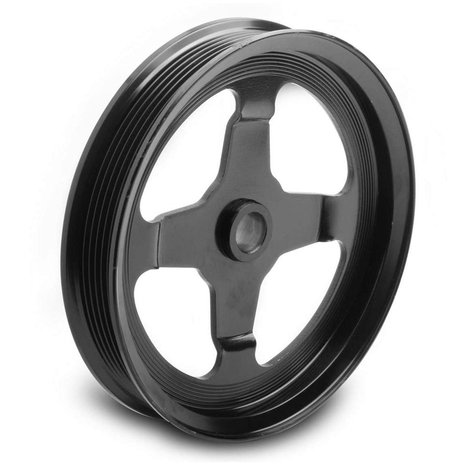 Holley Serpentine Power Steering Pulley - 6-Rib - Black Anodize - GM LS-Series - Chevy Corvette 1997