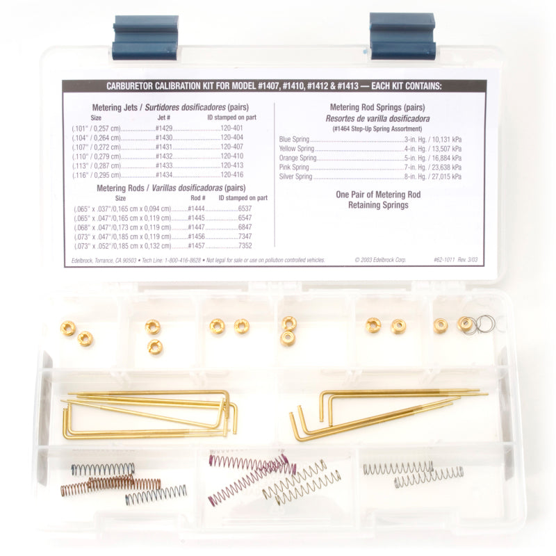 Edelbrock Performer Series Carburetor Calibration Kit - For (1407/1410/1412/1413) Carburetors