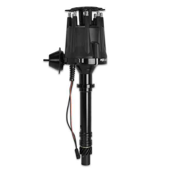 MSD Pro-Billet Distributor - Magnetic Pickup - Vacuum Advance - HEI Style Terminal - Black - Chevy V8