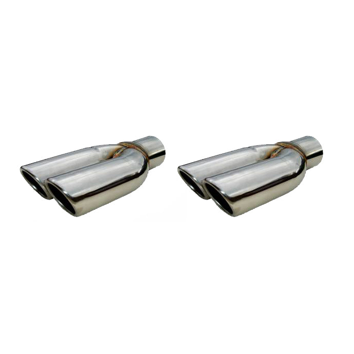 Pypes Performance Exhaust 2.5" Splitter Tip w/Rol led Edge Pair Polished