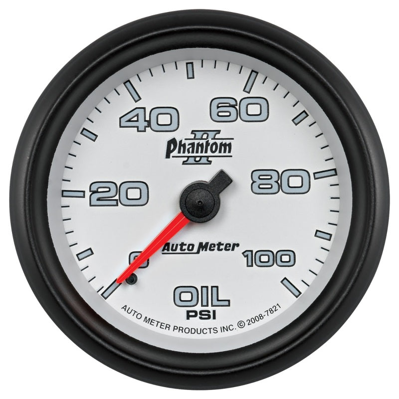 Auto Meter 2-5/8" Phantom II Oil Pressure Gauge - 0-100 PSI