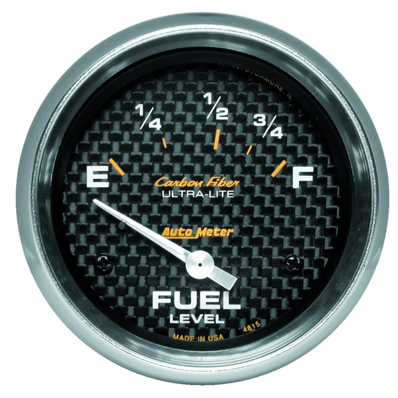 Auto Meter Carbon Fiber 73-10 ohm Fuel Level Gauge - Electric