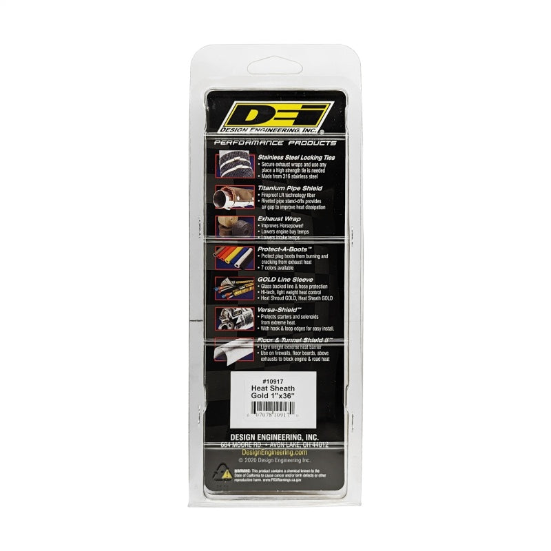 DEI Heat Sheath Gold - 1" Diameter x 36" Long - 0.031" Thick - Gold