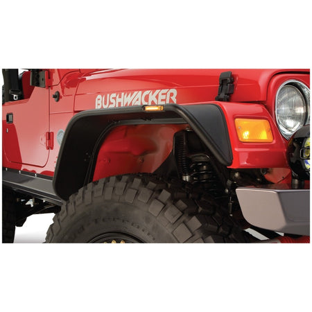 Bushwacker Flat Style Front / Rear Fender Flare - 6 in Wide - Black - Jeep Wrangler TJ 1997-2006