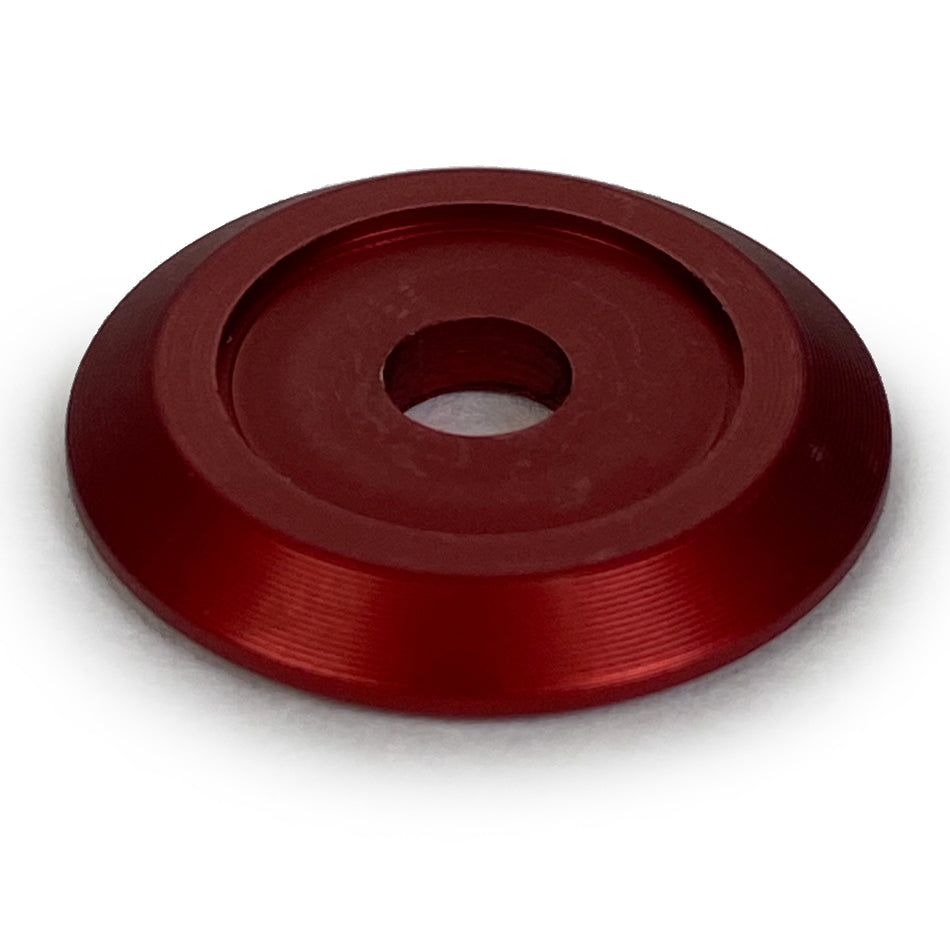 Dirt Defender Countersunk Body Bolt Washer - 1/4" ID - 1-1/4" OD - Aluminum - Red - (Set of 50)