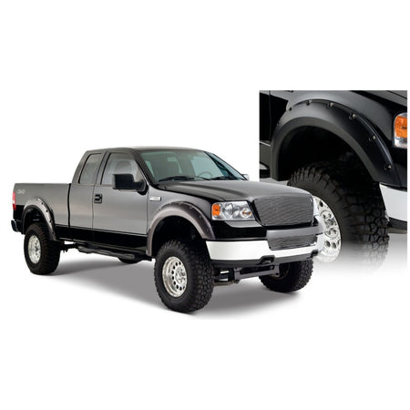 Bushwacker Pocket Style Front / Rear Fender Flare - 2 in Wide - Black - Ford / Lincoln Fullsize Truck 2004-08