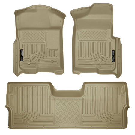 Husky Liners Front/2nd Seat Floor Liner Weatherbeater Plastic Tan - Ford Fullsize Truck 2009-13