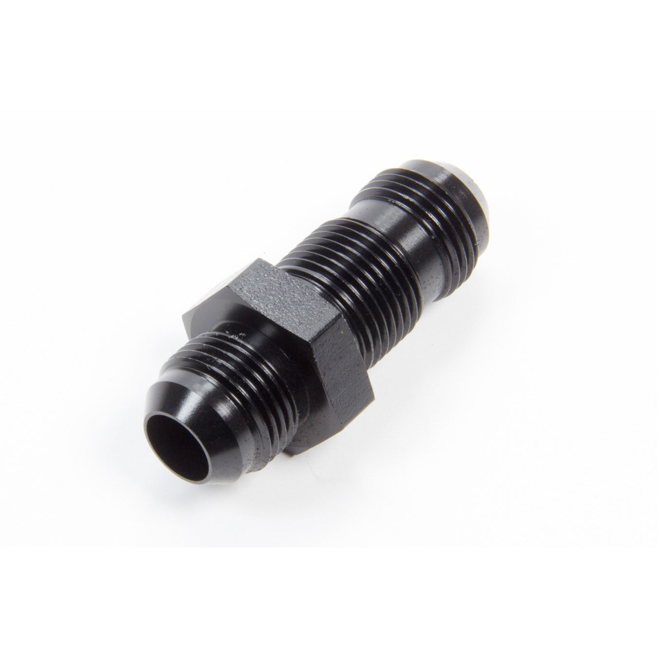 Aeroquip Black Aluminum -10 Straight Bulkhead Union Adapter