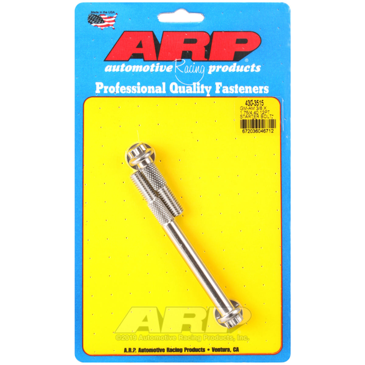 ARP 1.750/4.400" Long Starter Bolt 12 Point Head Stainless Polished - Gear Reduction Starter