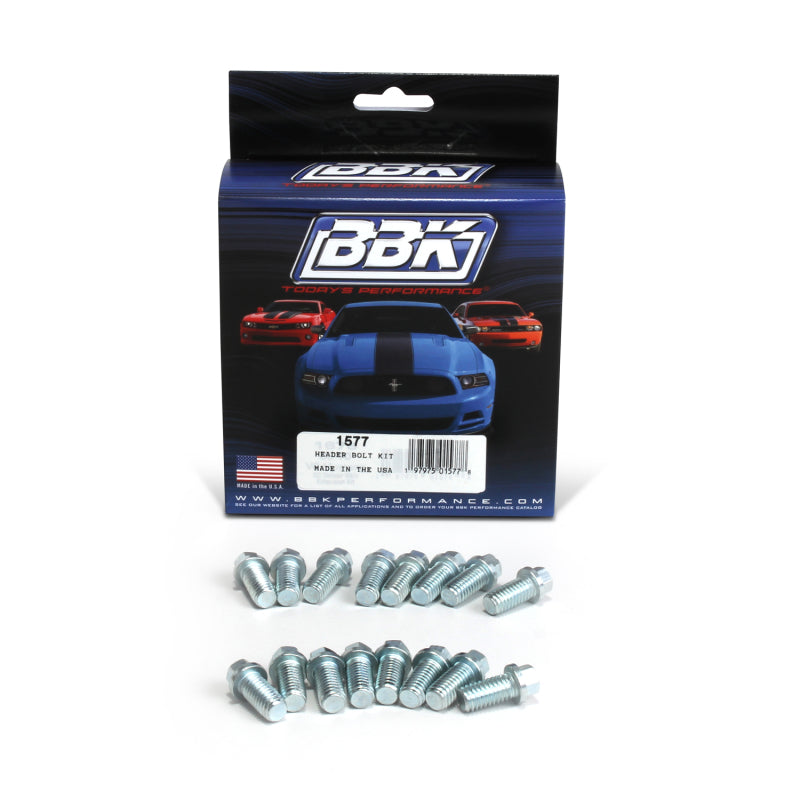 BBK Header Bolt - 3/8-16 in Thread - 3/4 in Long - 3/8 in Hex Head - Zinc Oxide - Small Block Ford - Ford Mustang 1979-95 (Set of 16)
