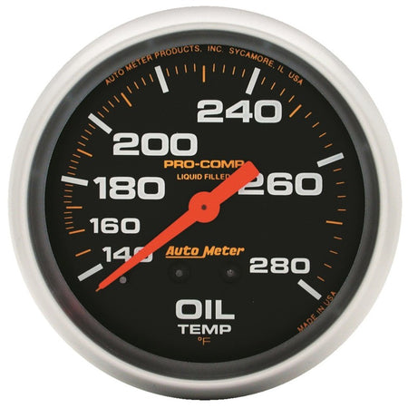 Auto Meter Pro-Comp Liquid Filled Oil Temperature Gauge - 2-5/8" - 140°-280°