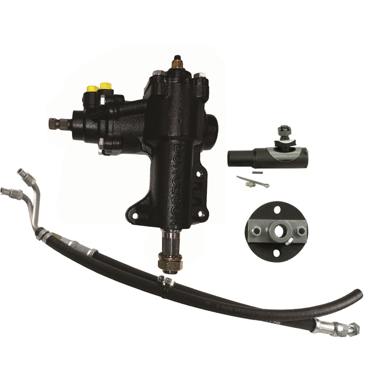 Borgeson Power Steering Box - 14 to 1 Ratio - Joints / Lines - Ford V8 - Ford Mustang 1968-70