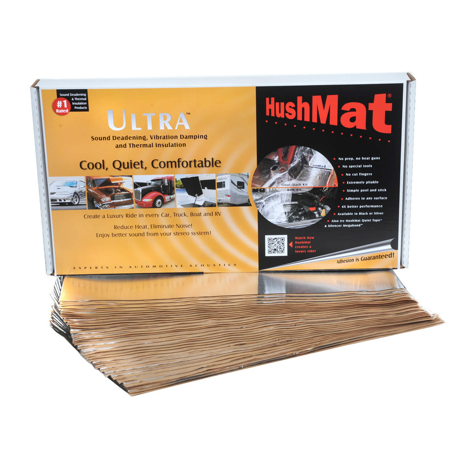 Hushmat Ultra Bulk Kit Heat and Sound Barrier 12 x 23" Sheet 1/8" Thick Rubber - Silver